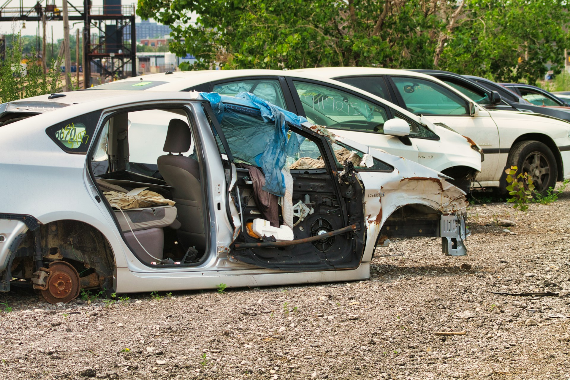a car that is sitting in the dirt