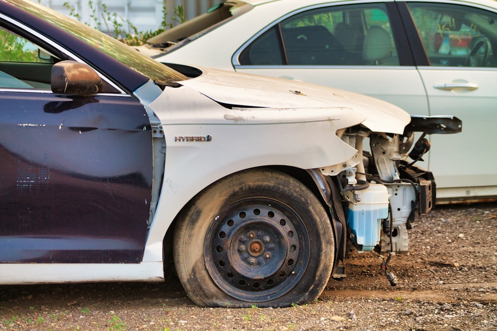 a car that is sitting in the dirt