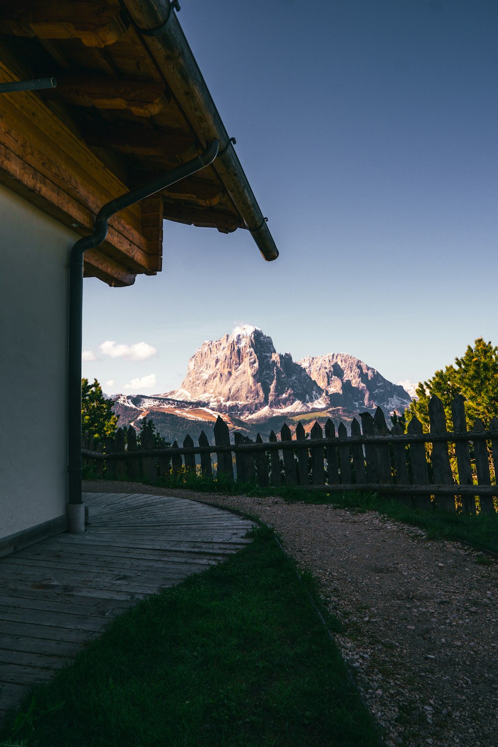 a view of a mountain range from a house