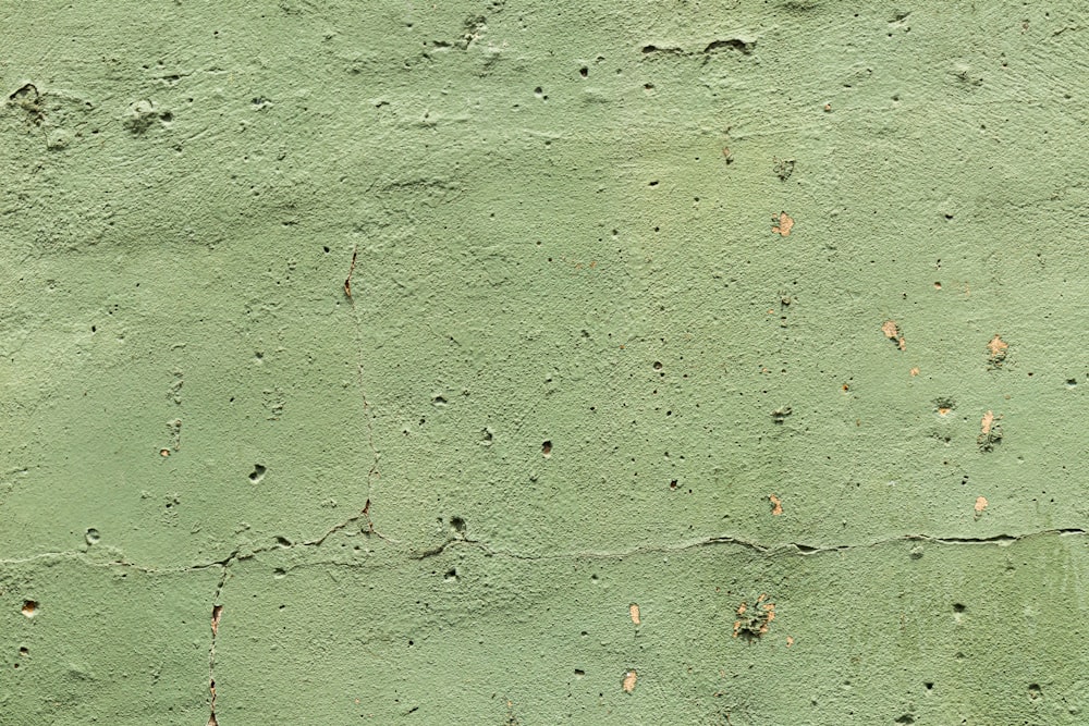 a green wall with some brown spots on it