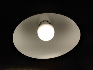 A bright, newly installed lighting fixture.