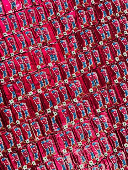 A vibrant display of various food packaging types.