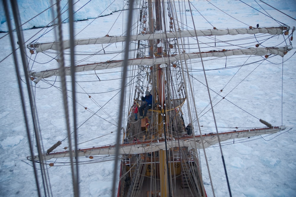 a large ship in the middle of the ocean