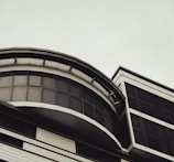 Completed modern building showcasing elegant structural design.