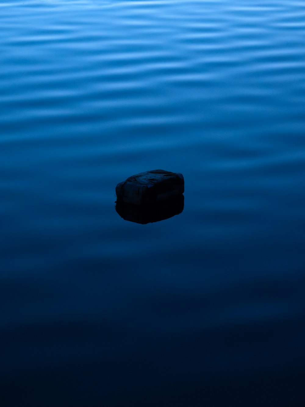 a rock in the middle of a body of water