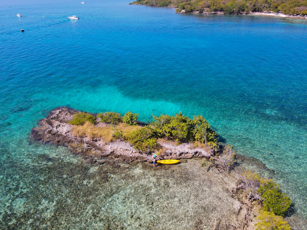 a small island in the middle of a body of water