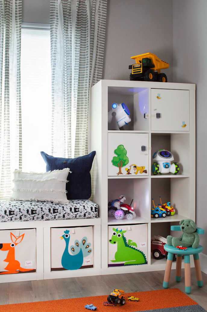 Low Cubby Storage Unit in Organized Tidy Home 2026
