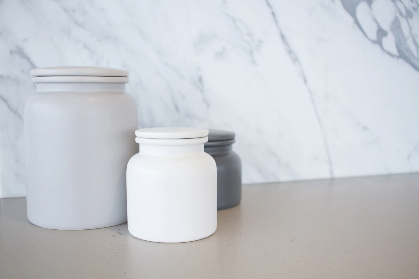 Three jars · counter
