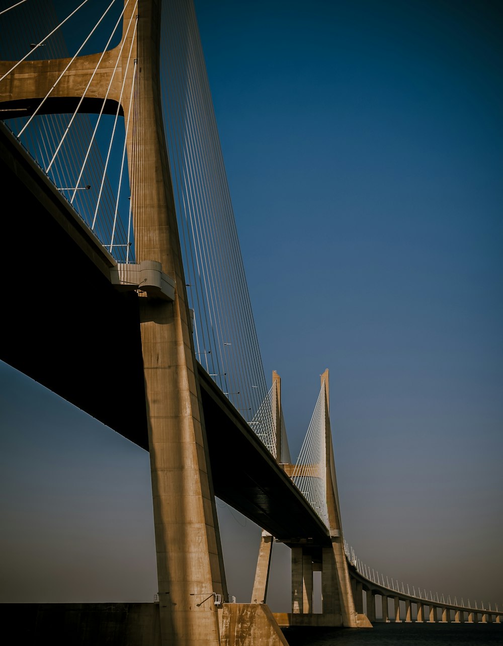 a large bridge spanning over a body of water