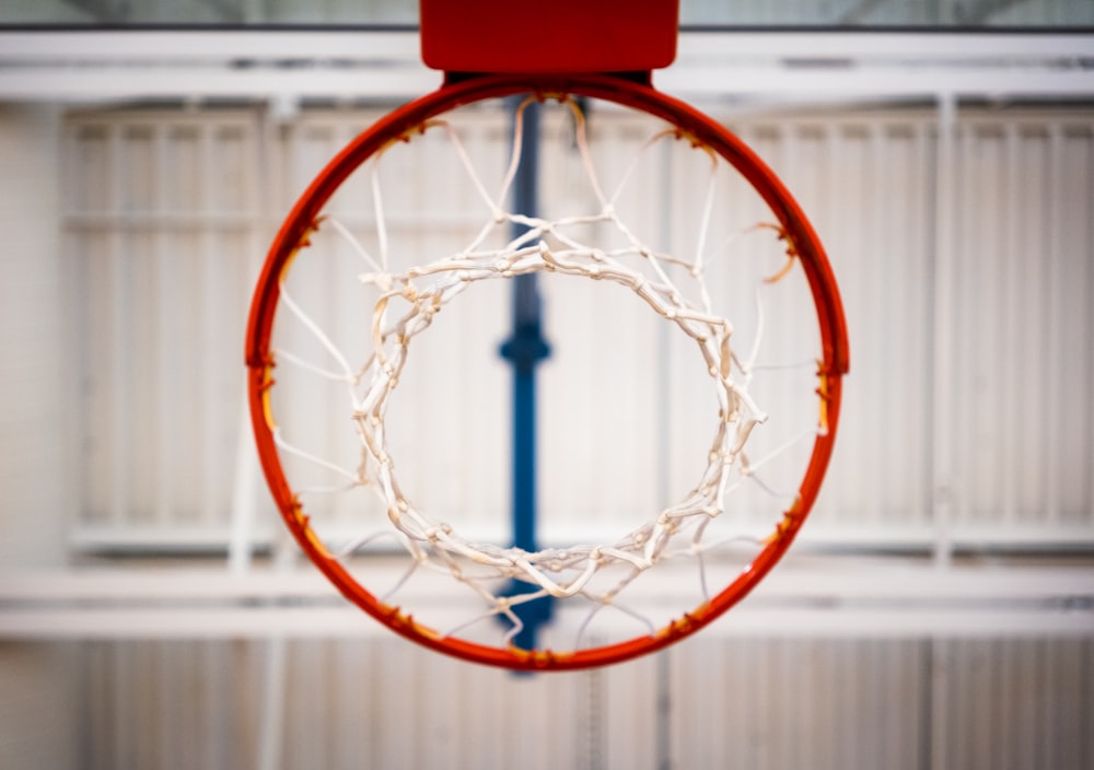 a basketball hoop with a basketball inside of it