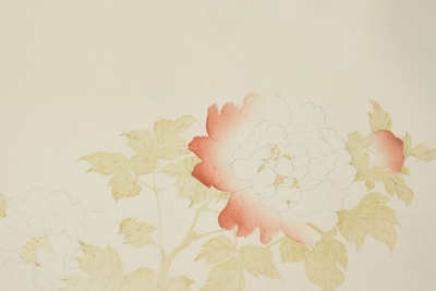 A close-up of a delicate flower sketch in soft colors.