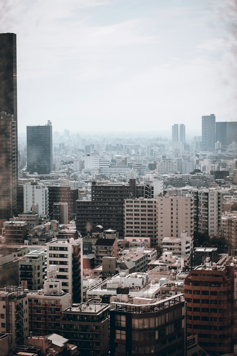 a view of a city from a tall building