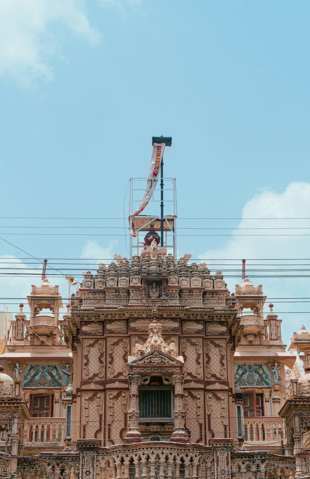 a large building with a clock on top of it