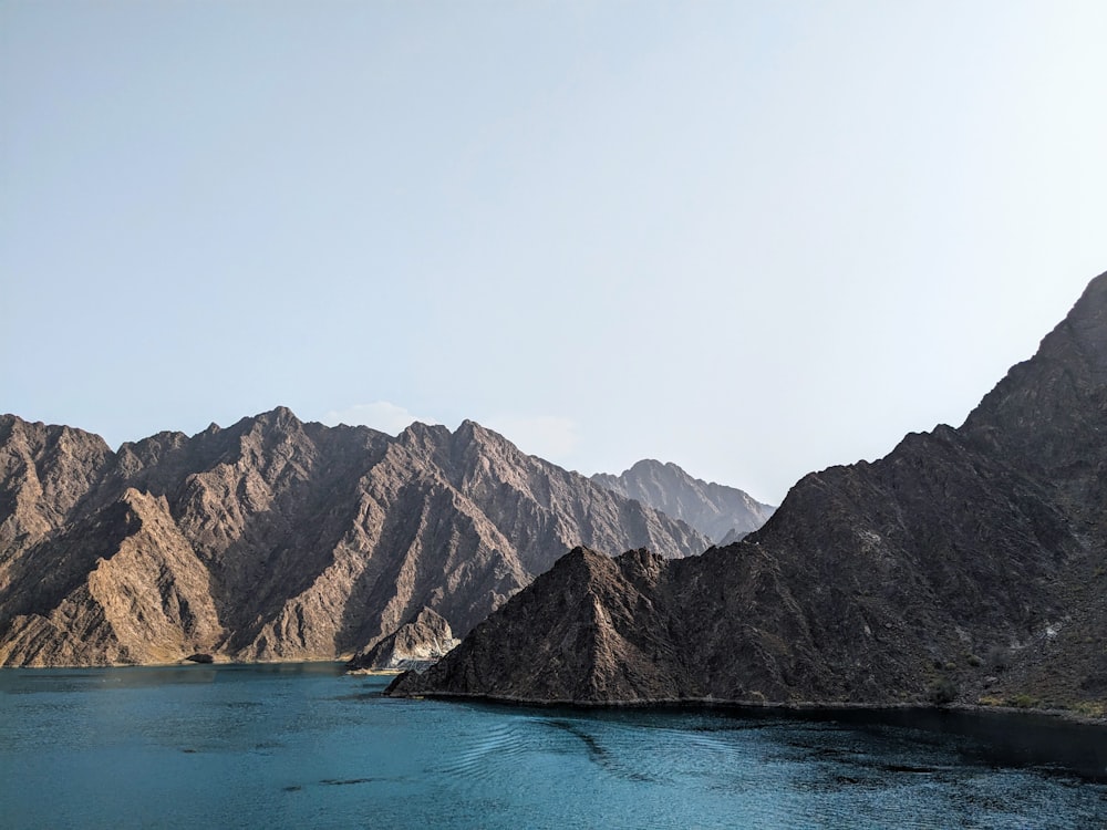 a large body of water surrounded by mountains