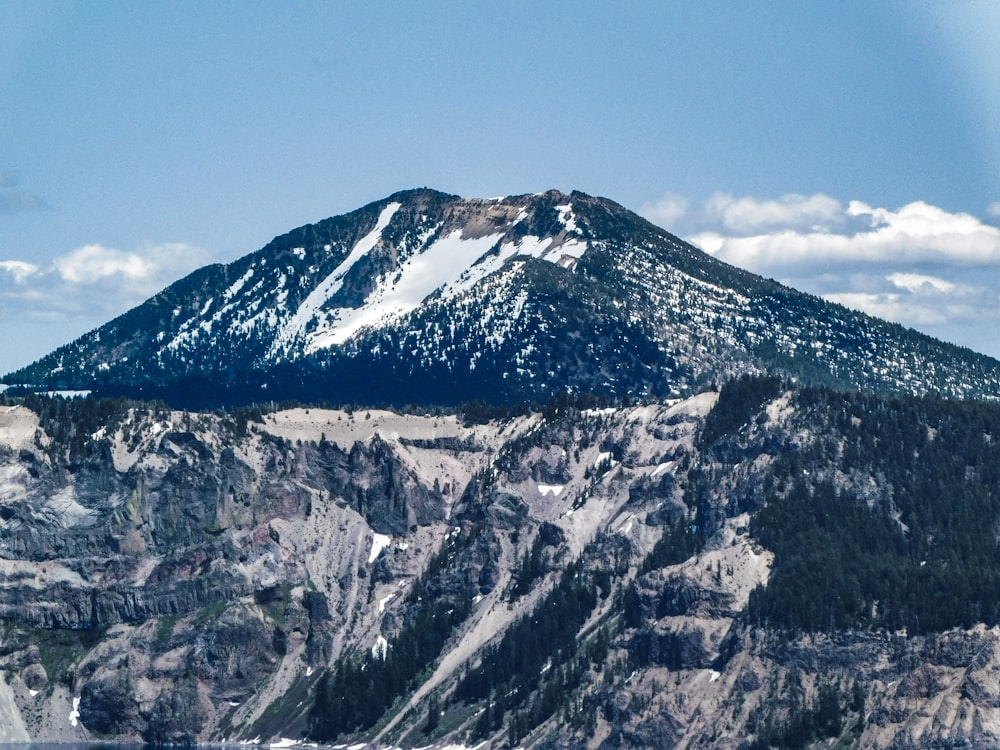 a mountain with snow on top of it