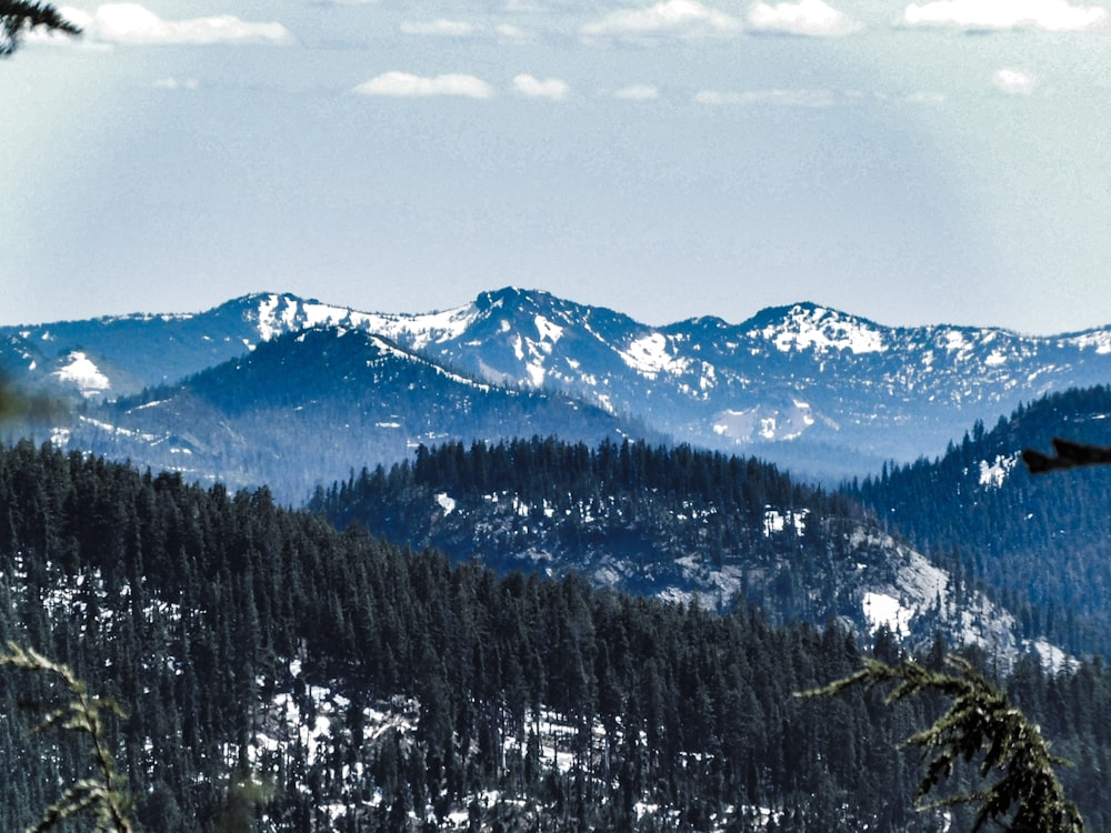 a view of a mountain range from a distance