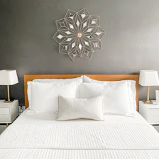 Before and after images of a renovated bedroom highlighting transformation and style.