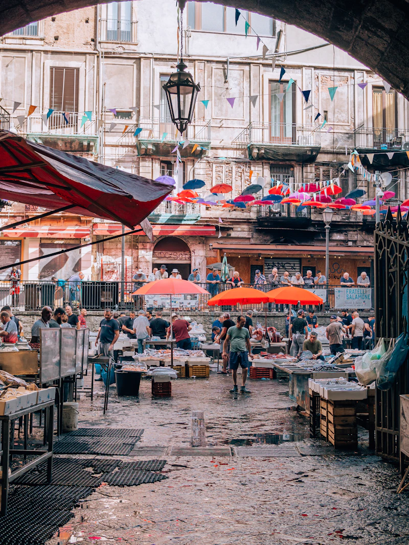 Mercado de pescado La Pescheria en Catania