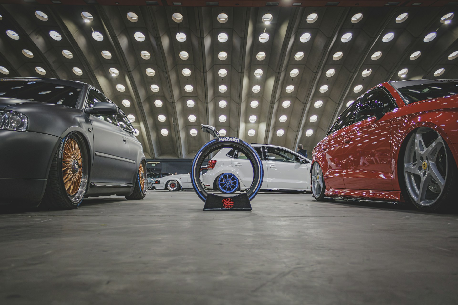 a group of cars parked next to each other