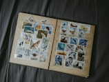 two pages of a book with pictures of animals
