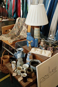 Vintage vases and lamps