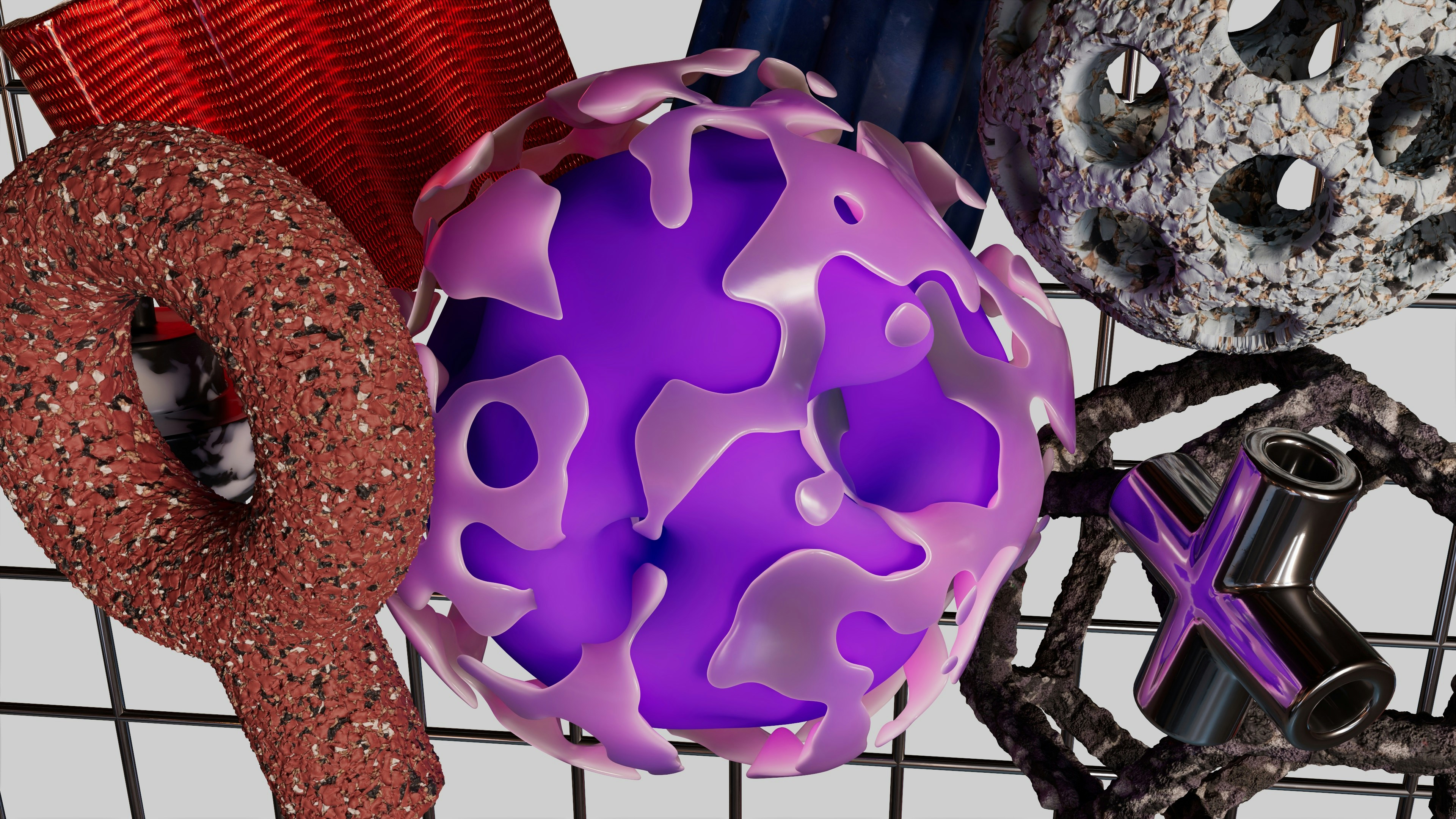 a bunch of objects that are on a rack