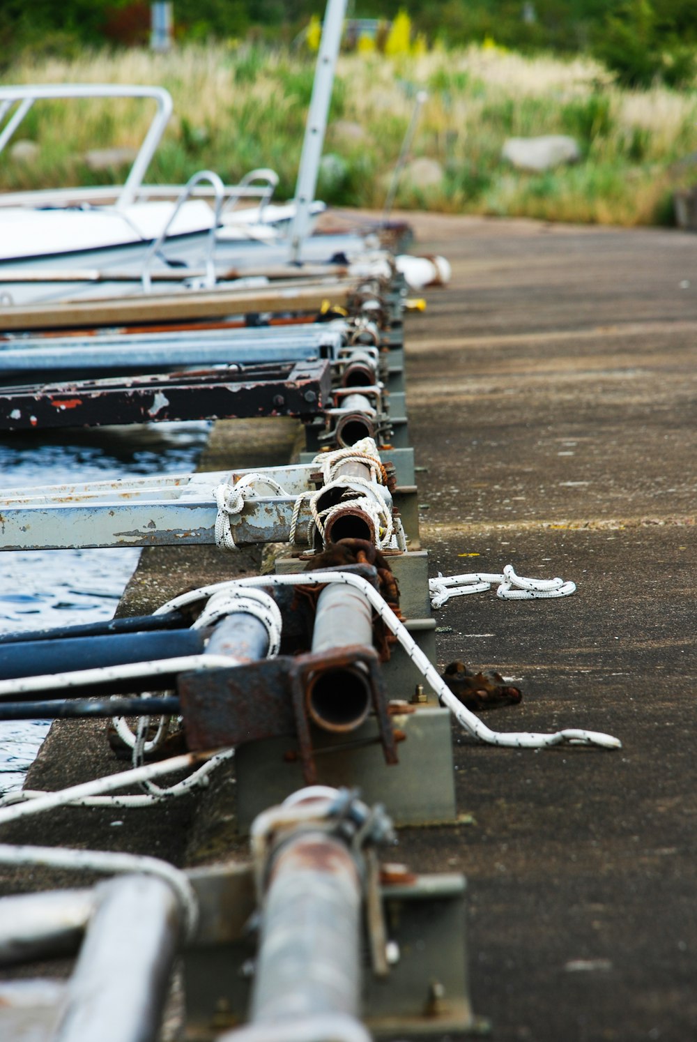 a row of boats sitting next to each other