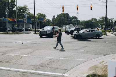 A lawyer consulting with a client about a vehicle accident case.