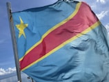 a large flag with a star on it