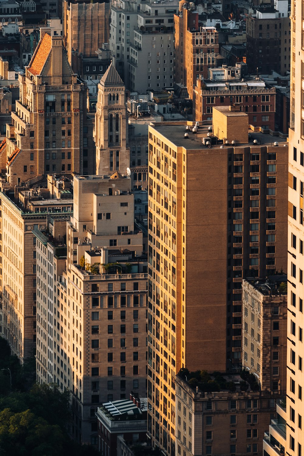 a view of a city with tall buildings