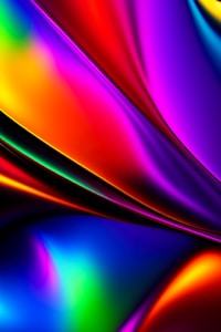 Vibrant waves of color flow across the canvas, blending seamlessly with smooth curves and transitions. The hues range from deep blues to vivid reds, purples, and greens, creating a dynamic and fluid visual experience.