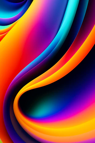 Vibrant crayon gears with swirling neon magenta and electric blue patterns.