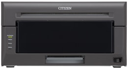 A professional printer with a dark gray exterior and simple design. The front panel features various indicator lights labeled On/Standby, Ribbon, Paper, and Error. The brand name 'Citizen' is displayed prominently at the top.