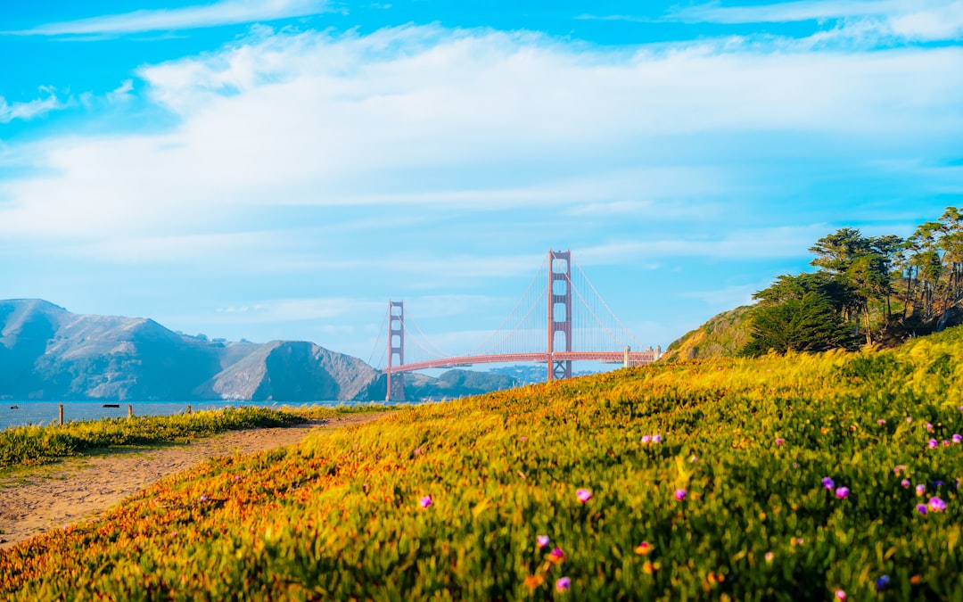 a scenic view of the golden gate bridge,