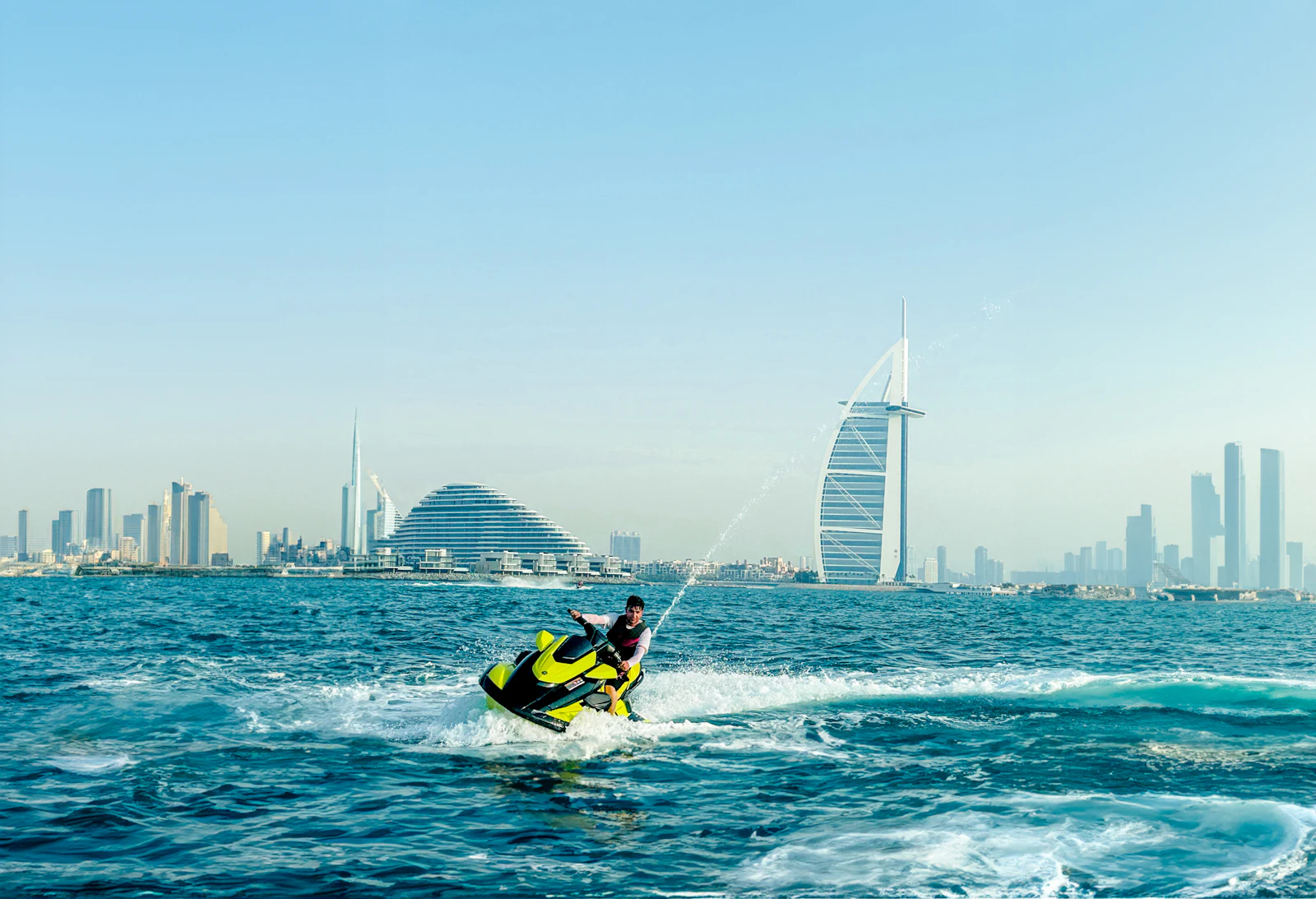 Jet ski on the water off the Dubai coast