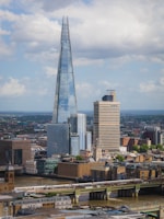 a view of a city with a very tall building