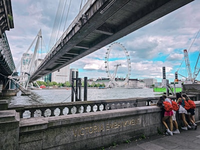 Students exploring famous landmarks in London.