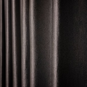 Dark, textured fabric with vertical folds creating an elegant and sophisticated appearance.