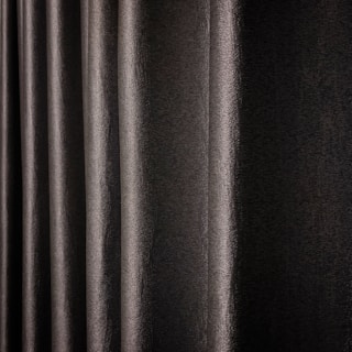 Dark, textured fabric with vertical folds creating an elegant and sophisticated appearance.