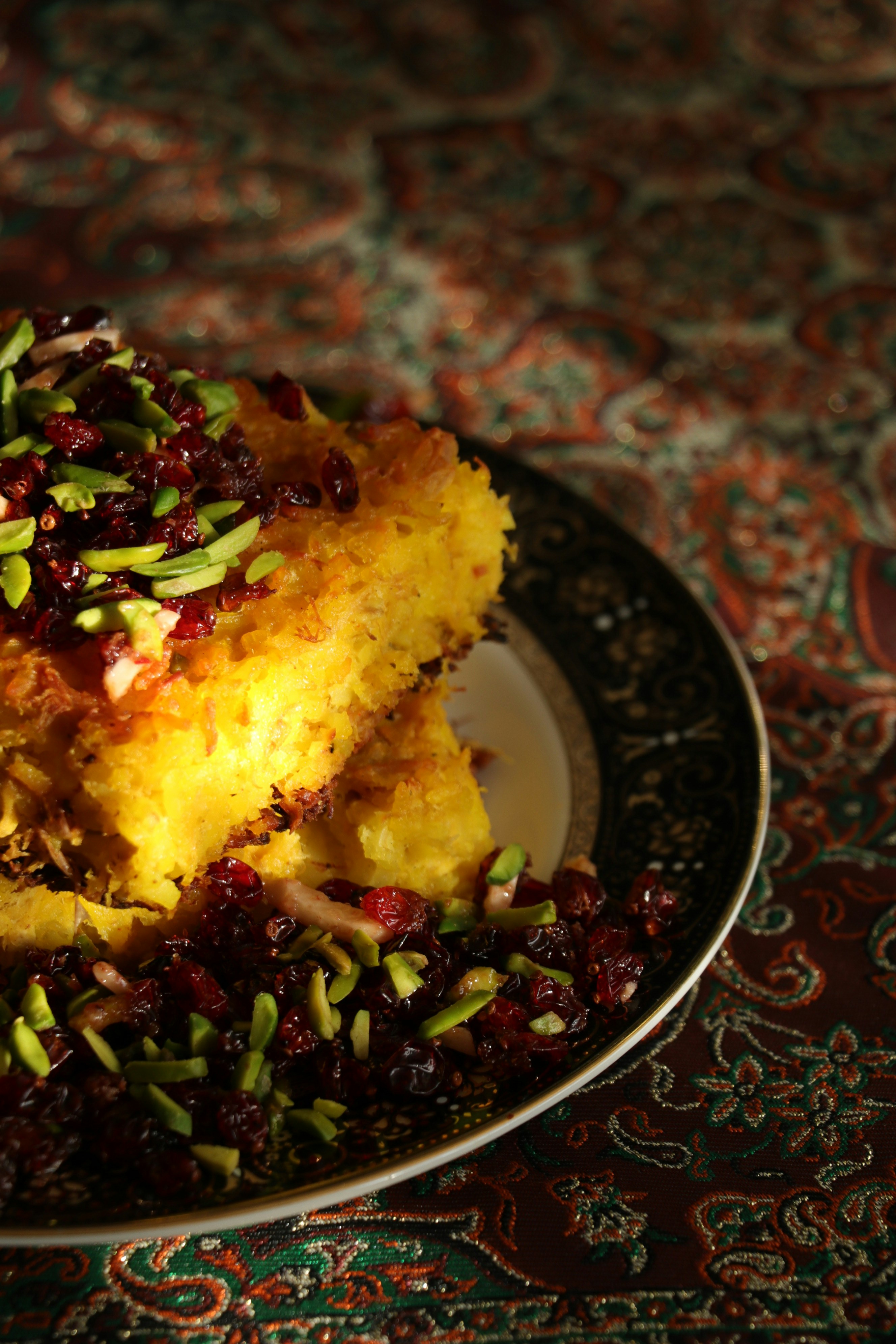 a close up of a plate of food on a table