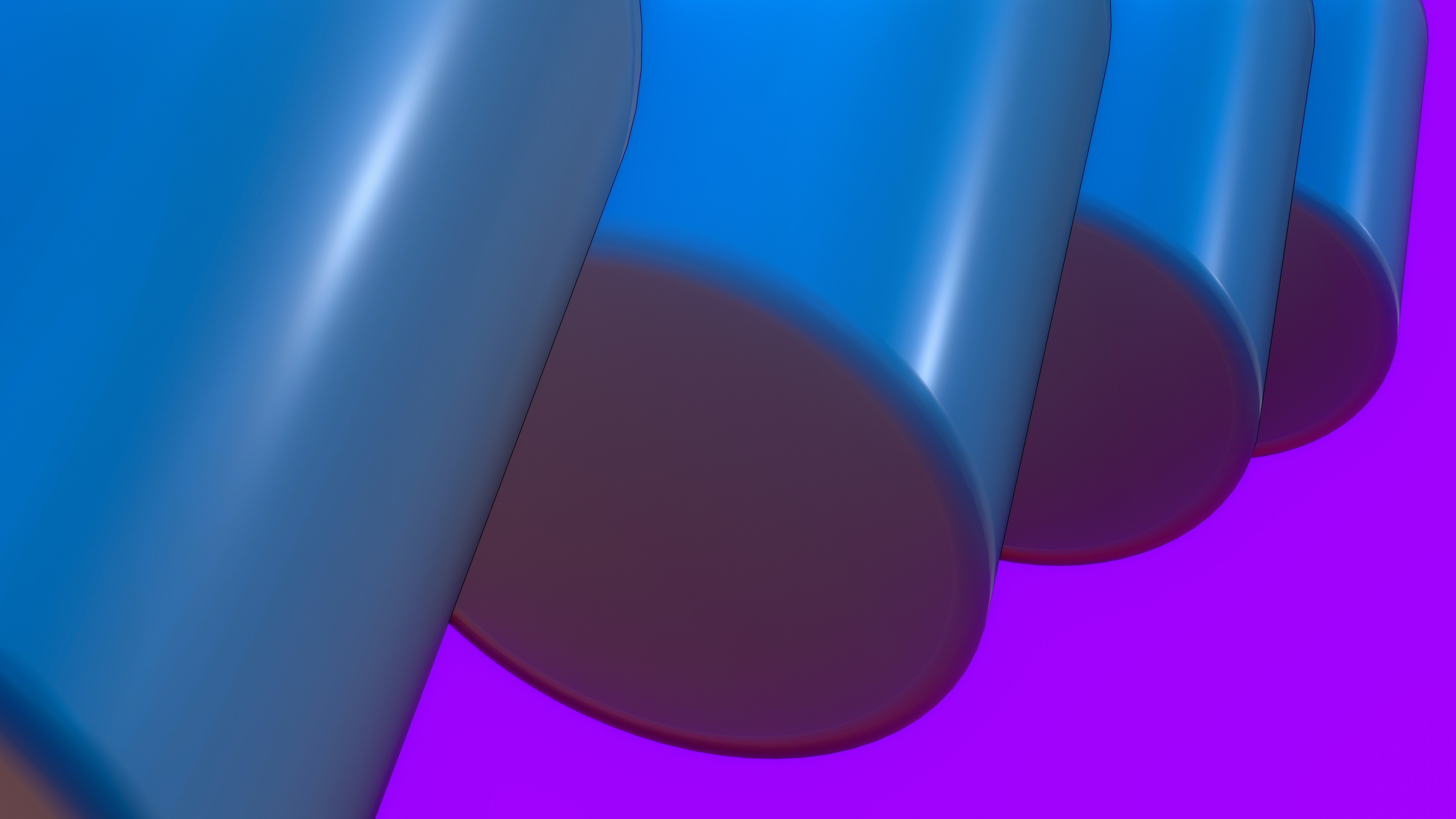 a row of blue vases sitting next to each other