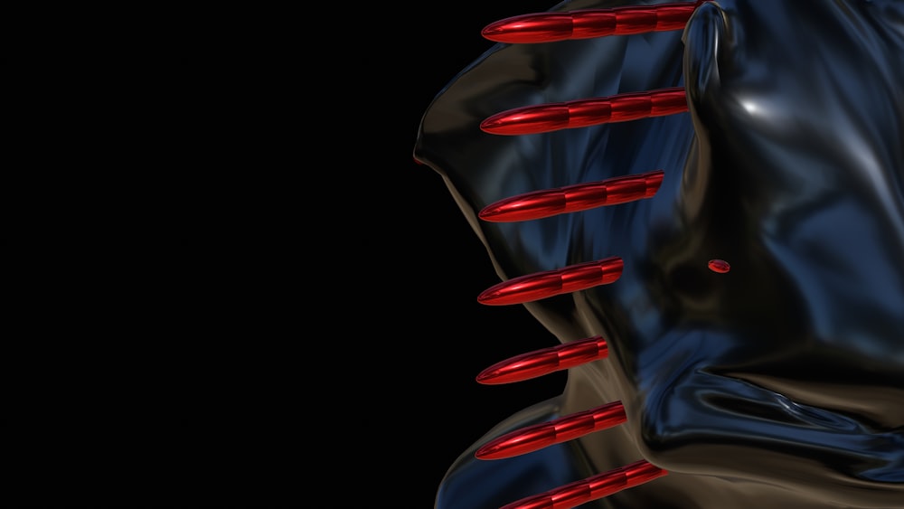 a 3d image of a woman's back with red nails