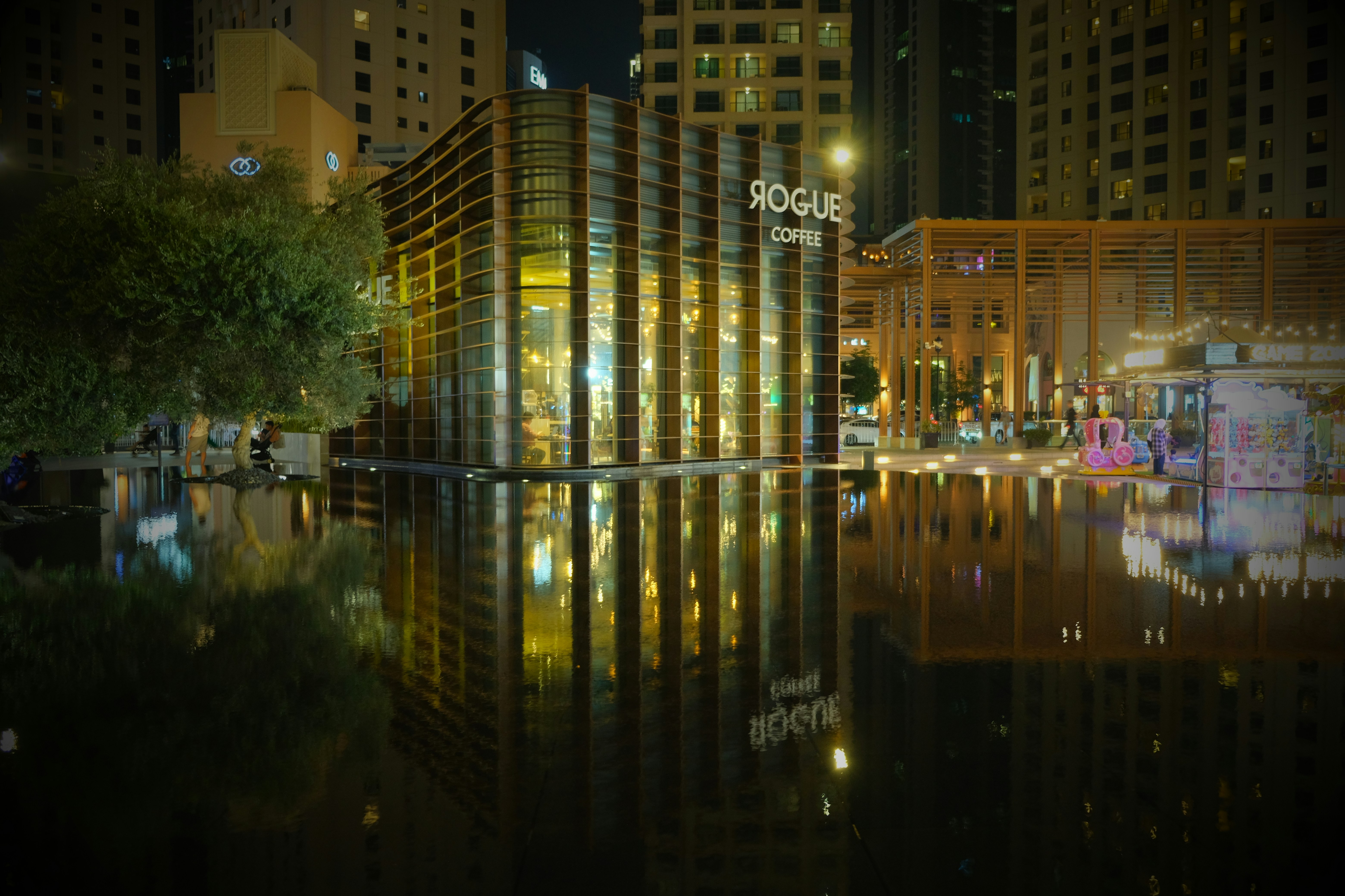 a building that is next to a body of water