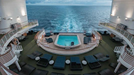 a pool on the deck of a cruise ship