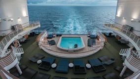 a pool on the deck of a cruise ship