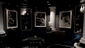 Elegant lounge area with comfortable seating and tasteful artwork