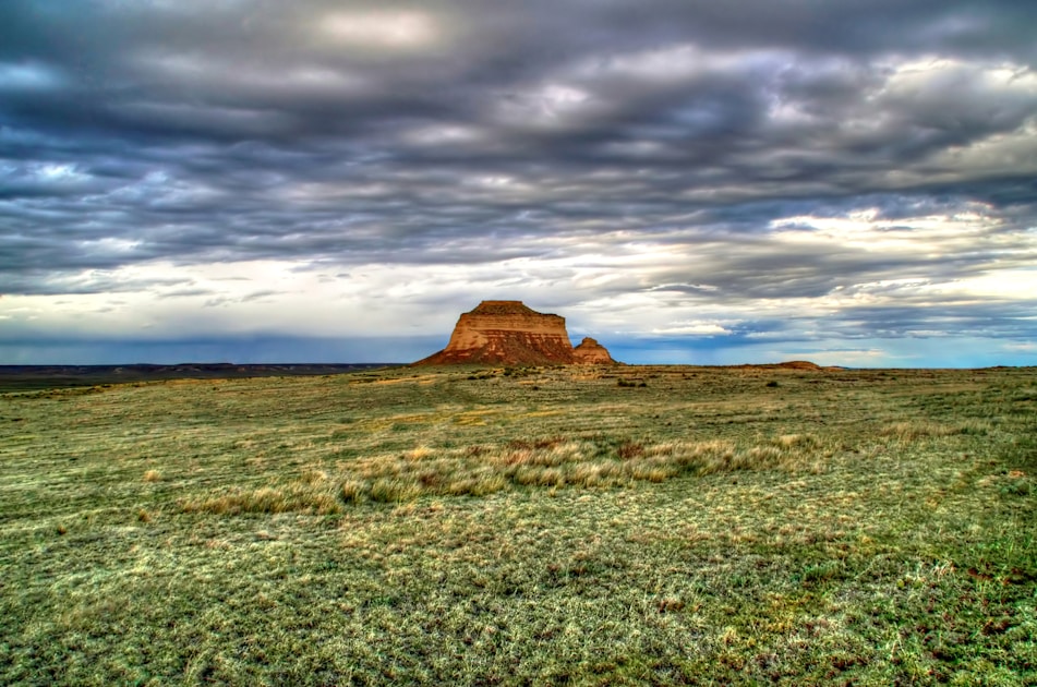 Grassy field with Wind River mountain range in background, Wyoming elk country
