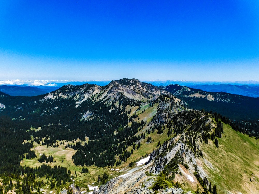 a view of a mountain range from a high point of view