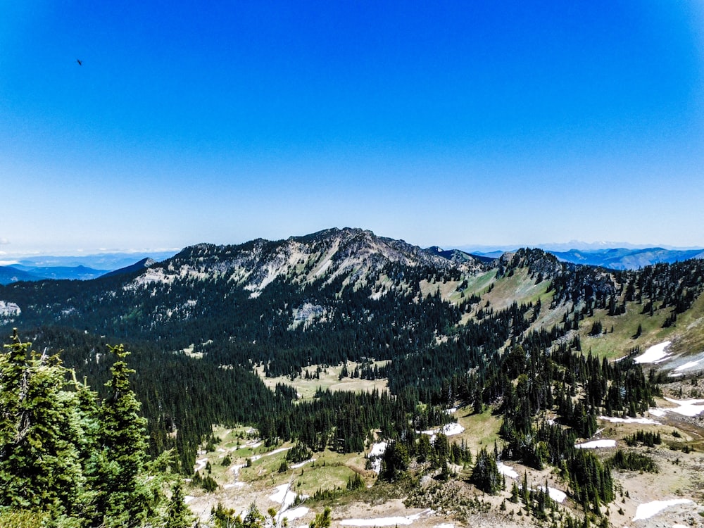 a view of a mountain range from a high point of view