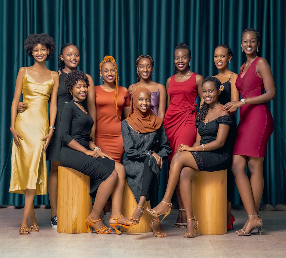 a group of women posing for a picture